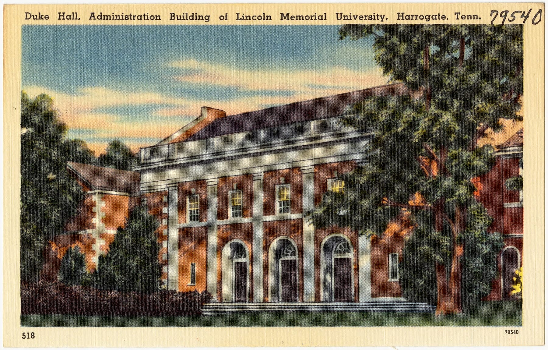 Duke Hall, Administration Building of Lincoln Memorial University, Harrogate, Tenn (79540) (photograph from the Wikimedia Commons category Lincoln Memorial University)